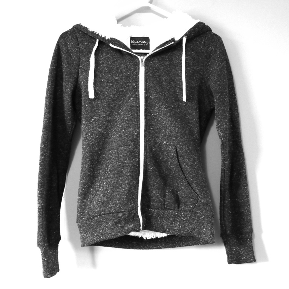 Fluffy zip up sweater grey